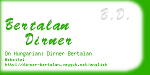 bertalan dirner business card